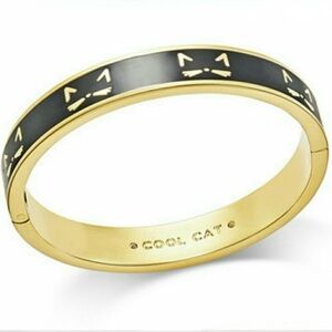 Kate Spade New York Cool Cat Black Enamel Bangle Bracelet